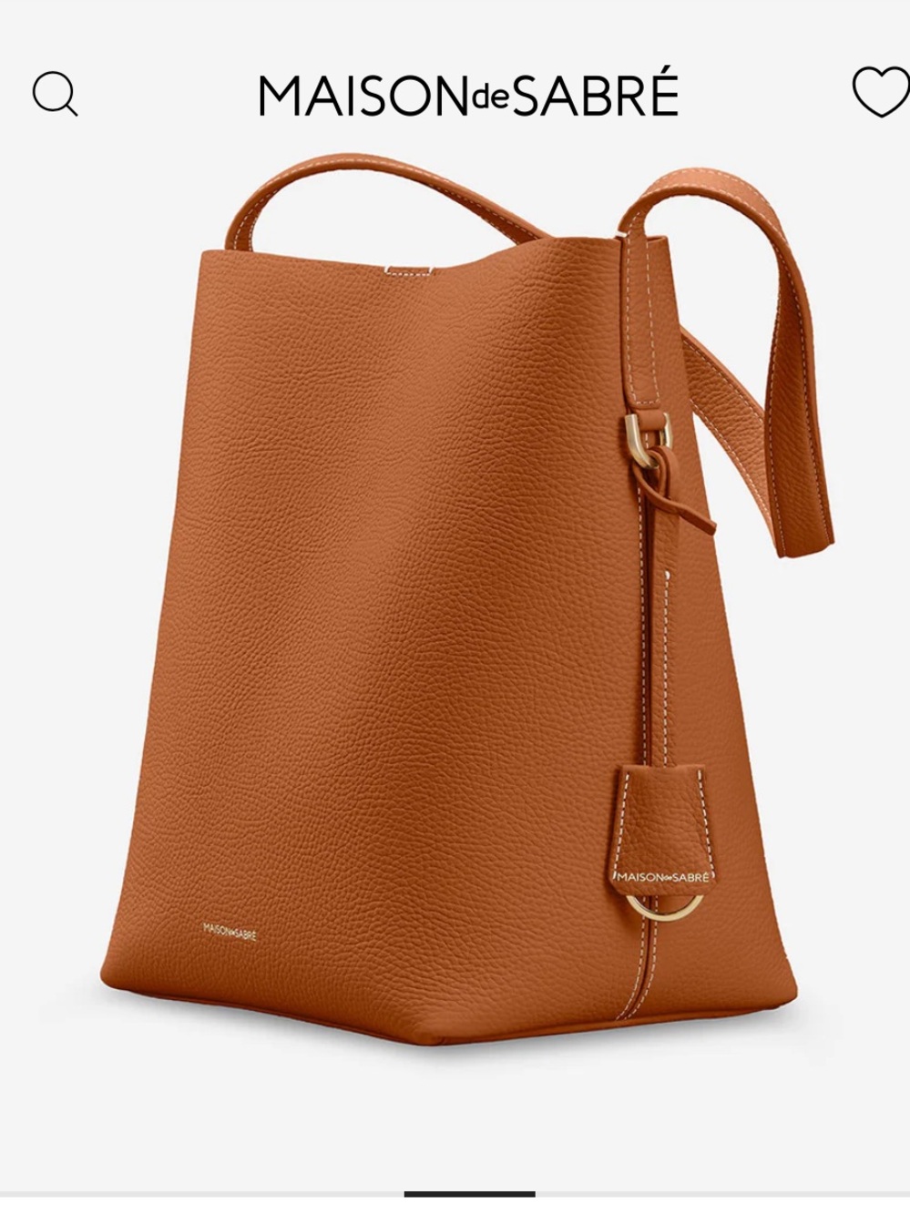New w tags Maison de Sabre Brown Bucket Soft Tote pecan nude $469 w dust bag